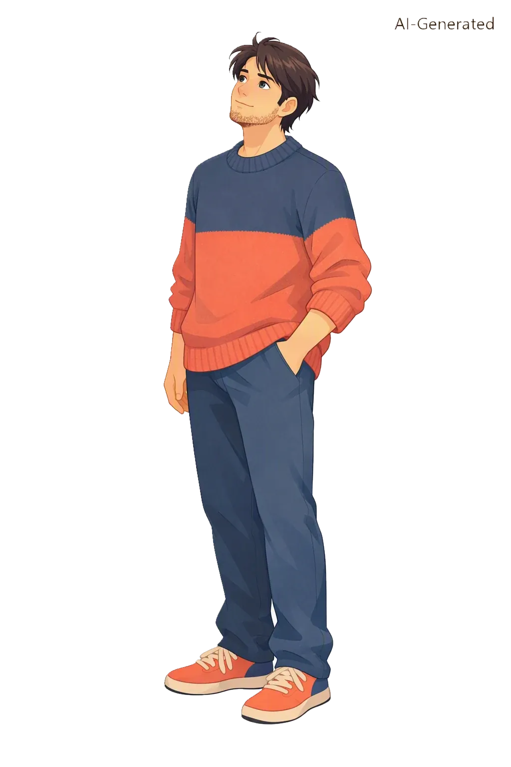 Illustration of an adult standing thoughtfully, looking toward the light